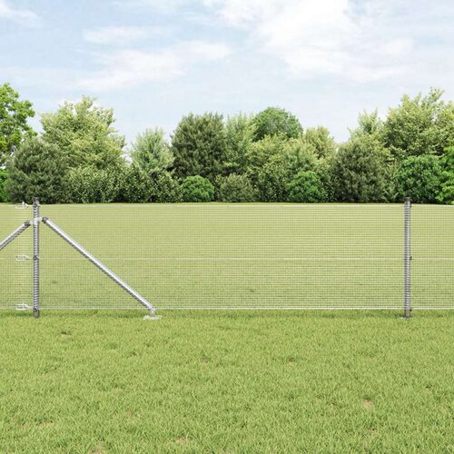 vidaXL zavarena žičana ograda s 13 šiljastih postova 0.6x25 m galvanizirani čelik Cene