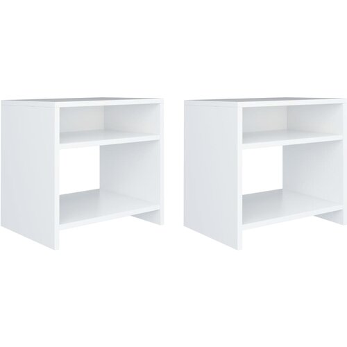 The Living Store Nočne omarice 2 kosa bele 40x30x40 cm iverna plo&amp;scaron;ča - Omarica Za Ob Posteljo, (21421098) Slike