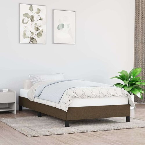  Posteljni okvir temno rjav 90x190 cm blago, (20727028) Slike