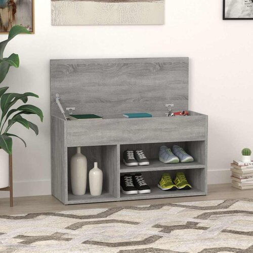  Klupa za cipele boja sivog hrasta 80x30x45 cm konstruirano drvo Cijene