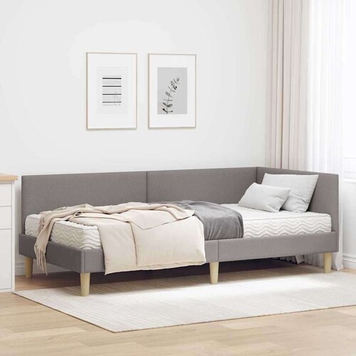  Kutni krevetni okvir s madracem Ostalo 2 pcs Sivo-smeđa tkanina Cene