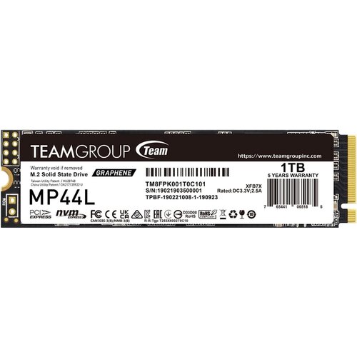 Team Group ssd M.2 nvme  1TB MP44L Gen4x4 5000MBs/4500MBs TM8FPK001T0C101 Cene