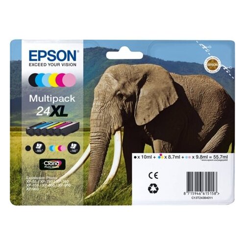Epson T2438 KARTU&amp;Scaron;A ZA ČRNILO (24XL) BK/C/M/Y/LC/LM Multipack, (21734984) Slike
