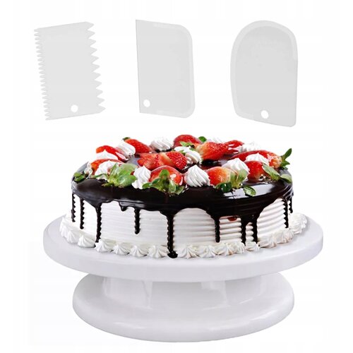  Vrtljivi krožnik za torte + 3 lopatke za dekoracijo 28cm Slike