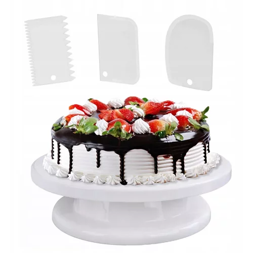  Vrtljivi krožnik za torte + 3 lopatke za dekoracijo 28cm