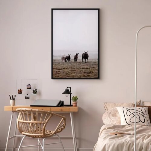  Slika - Friends in the Morning (1 Part) Vertical 80x120 U crnom drvenom okviru Slike