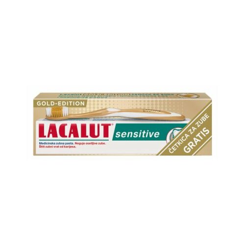 Lacalut pasta za zube sensitiv 75ML + gold četkica Slike