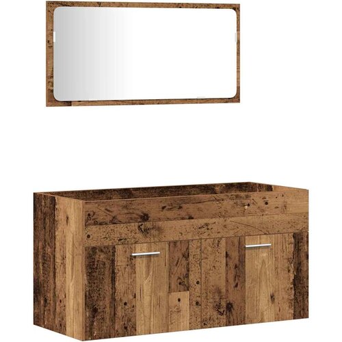 3-dijelni set kupaonskog namje&amp;scaron;taja od starog drveta Smeđa 90 x 38.5 x 46 cm Slike