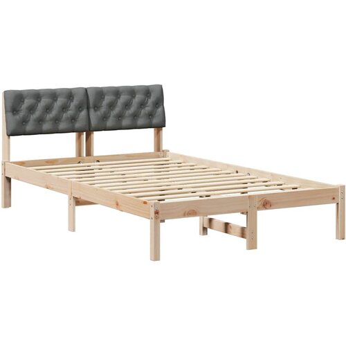 VidaXL Kovinska posteljna konstrukcija z vzglavjem rjava in temno siva, (5000084490) Slike