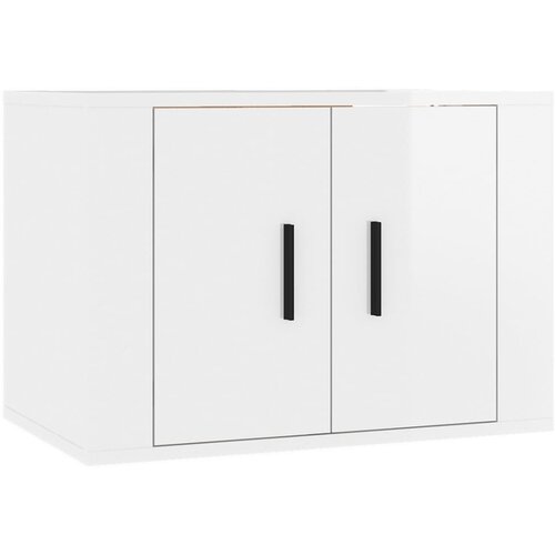 Maison Chic Stenska TV omarica - TV stojalo - Televizijska omarica visok sijaj bela 57x34,5x40 cm, (21700610) Slike