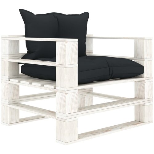 VidaXL Vrtna sofa od paleta s antracit jastucima drvena Slike