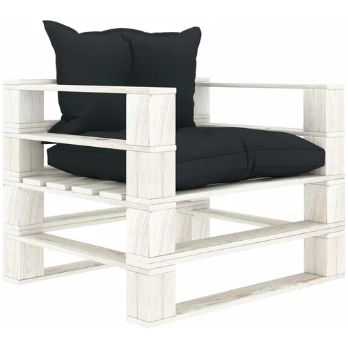 vidaXL Vrtna sofa od paleta s antracit jastucima drvena