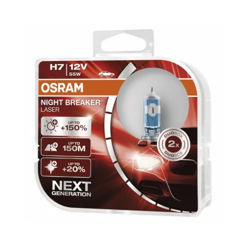 Osram Halogenska avtomobilska žarnica Night Breaker Laser H7 (H7, 2 kos)