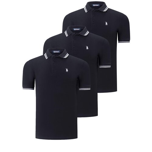 Dewberry TRIPLE SET T8594 MEN&amp;#039;S T-SHIRT-BLACK-BLACK-BLACK Slike