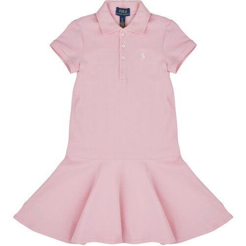 Polo Ralph Lauren Kratke obleke SS POLO DRES-DRESSES-KNIT Rožnata Cene
