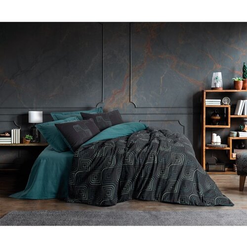 noche - petrol petrol blue ranforce super king quilt cover set (eu) (it) Cene
