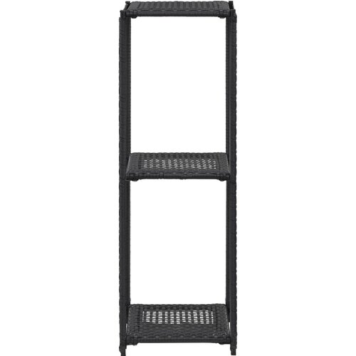 Police za pohranu crne 30 x 30 x 120 cm od poliratana Slike