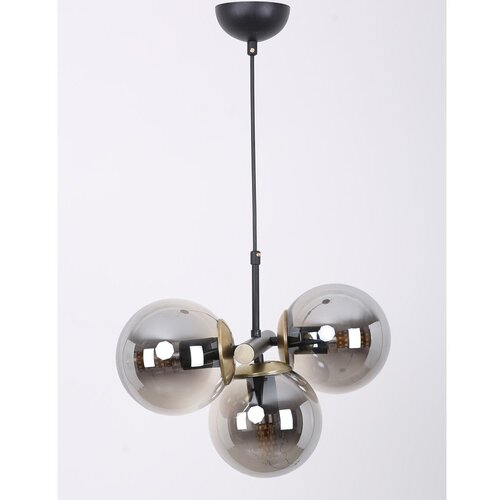 Squid Lighting črna/siva viseča svetilka s steklenim senčnikom ø 15 cm cascade – Cene
