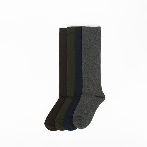 BOX SOCKS Čarape za dečake 4/1 tamnosive, braon, teget i maslinaste Cene