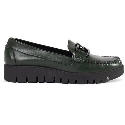 Sergio Leone Dark green loafers on a platform Cene