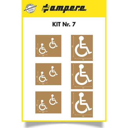 a.m.p.e.r.e Komplet šablon, simbol invalidskega vozička v 2 velikostih, 6 šablon, karton Cene