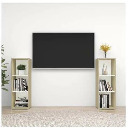  TV omarica 2 kosa bela in sonoma hrast 107x35x37 cm iverna pl.