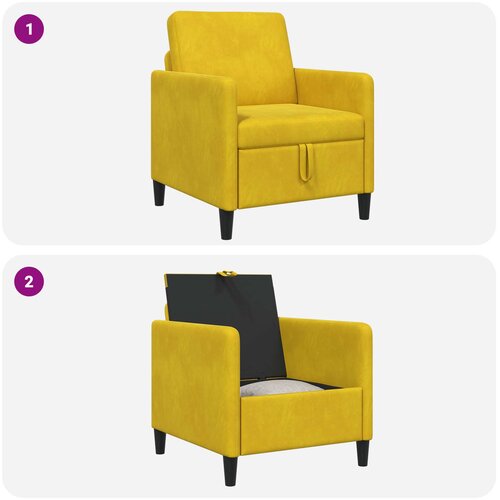 SOFA s pohranom Žuta 72 x 78 x 87 cm Poliester Slike
