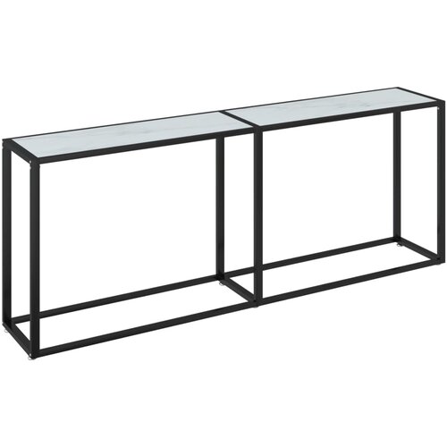 vidaXL Konzolna mizica beli marmor 200x35x75,5 cm kaljeno steklo, (20979197) Cene