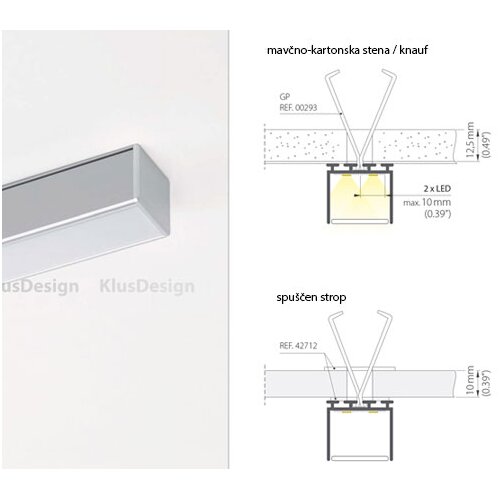 KLUS LED profil LIPOD ALU - mat Slike