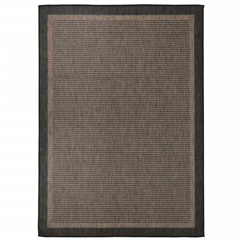 vidaXL zunanja preproga plo&scaron;čato tkanje 120x170 cm temno rjava Cene
