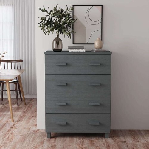 vidaXL Komoda temno siva 79x40x103,5 cm trdna borovina Cene