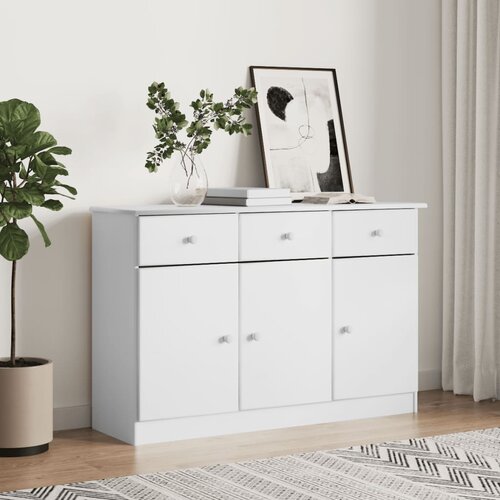 VidaXL Komoda ALTA bijela 112 x 35 x 73 cm od masivne borovine Slike