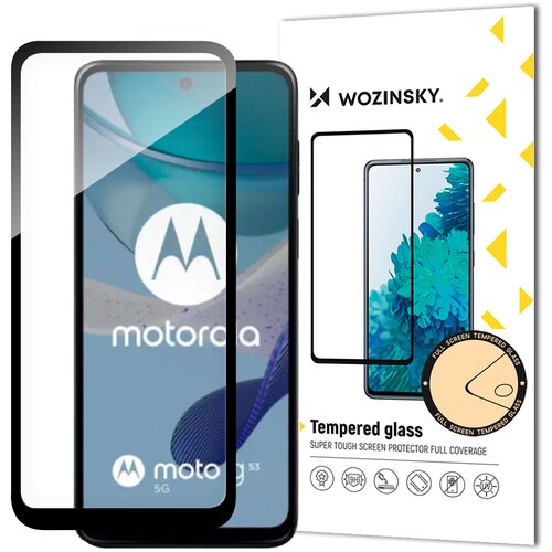 Wozinsky Trpežno kaljeno steklo za Motorola G53 za cel zaslon z okvirjem Full Glue, črno, (21534035) Cene