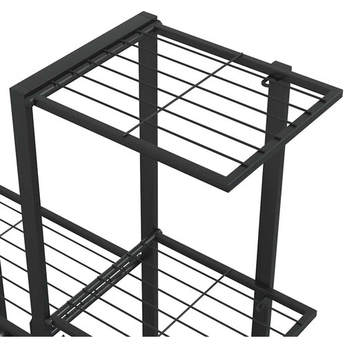  Stalak za cvijeće 94,5 x 25 x 88 cm crni metalni Slike