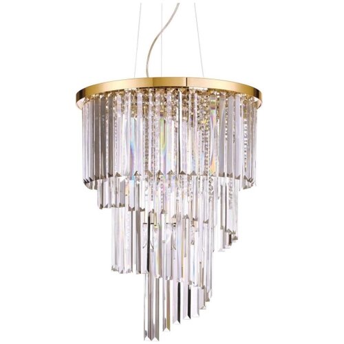 Ideal Lux kristalni luster na sajli carlton 12xE14/40W/230V, prečnik 50 cm, zlatne boje Slike