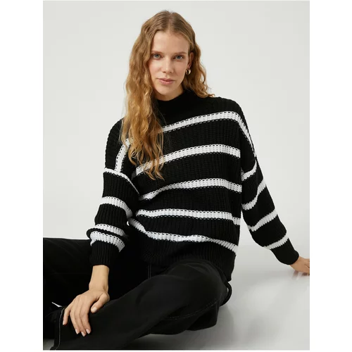 Koton Oversize Knitwear Sweater Relax Fit Turtleneck Cashmere Textured