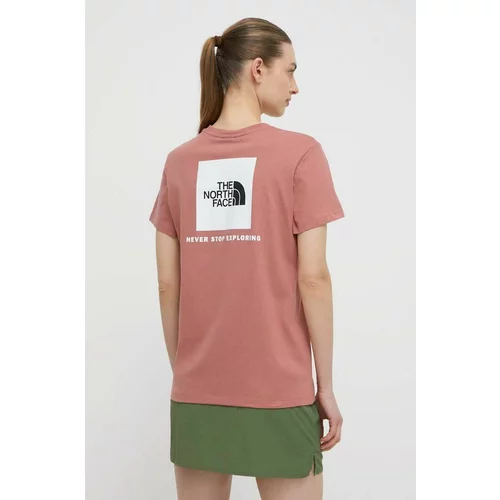 The North Face Bombažna kratka majica ženski, roza barva