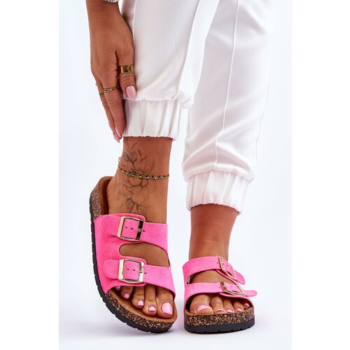 Kesi Lady's Slippers On the cork sole Neon Pink Cortina Slike