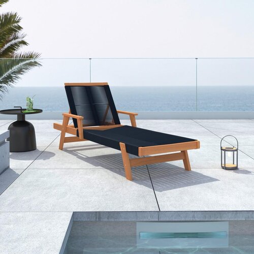 Bessagi Garden Vrtni Ležalnik Enrica, Črna, Akacija Cene
