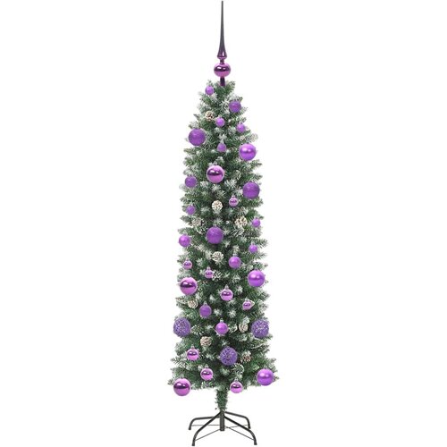  Umjetno vitko božićno drvce Zelena i bijela 120 cm Slike