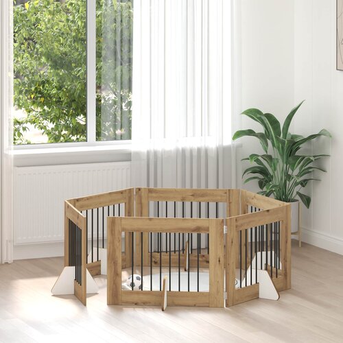  Vrata za pse s postoljem 6 pcs Hrast artisan 80 x 60 cm Slike