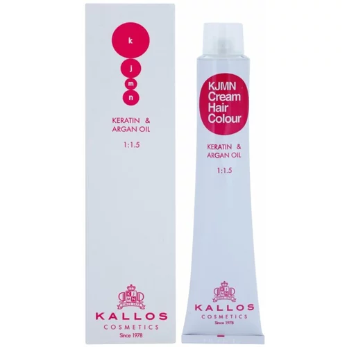 Kallos KJMN Cream Hair Colour Keratin & Argan Oil barva za lase s keratinom in arganovim oljem odtenek 7.74 Oak 100 ml