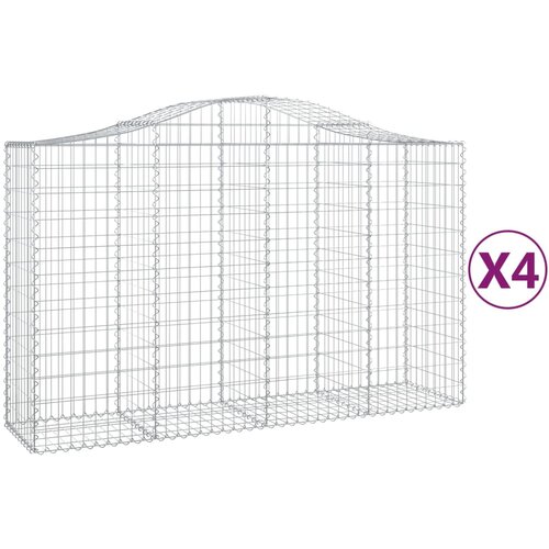  Lučne gabionske ko&amp;scaron;are 4 kom 200x50x120/140cm pocinčano željezo Slike