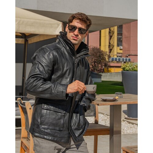 La Force Fashion mu&scaron;ka  mario zenetti kožna jakna tierce - crna Cene