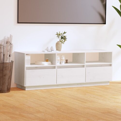 vidaXL TV ormarić bijeli 140 x 37 x 50 cm od masivne borovine Cijene