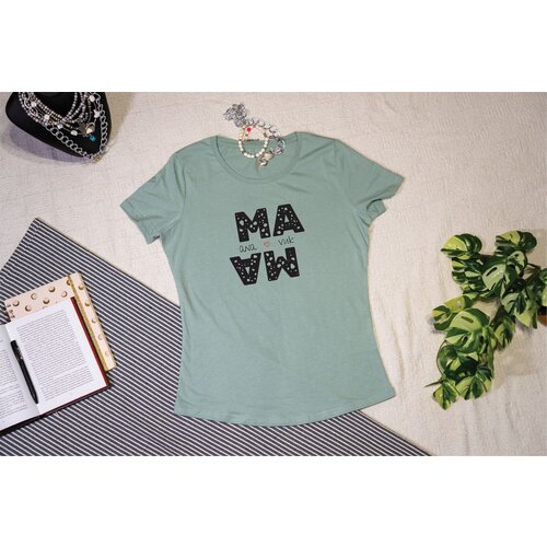  mama strukirana majica pastelno zelena Cene