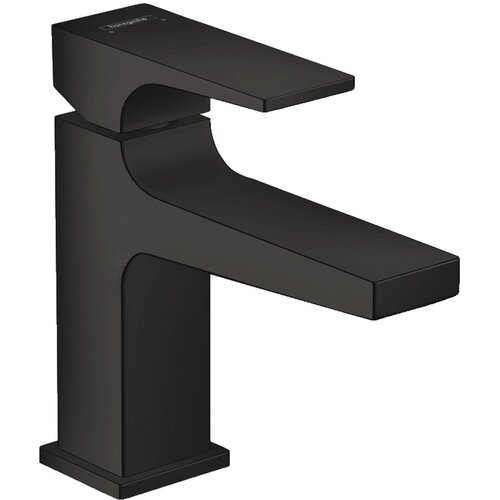 Hansgrohe Metropol 100 Matt Black Air Power EcoSmart baterija (slavina) za umivaonik sa odlivnim ventilom sifona push-open metalnim 32500670 Slike