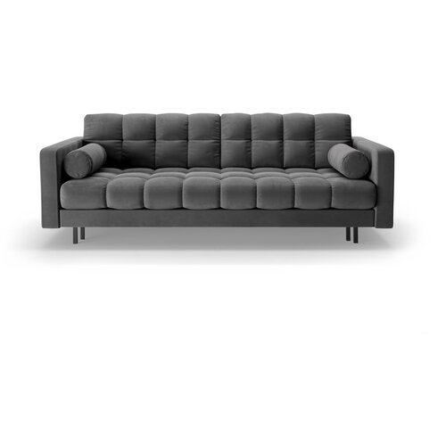 Cosmopolitan Design Temno siva žametna raztegljiva sedežna garnitura s prostorom za shranjevanje 222 cm Bali – Cene