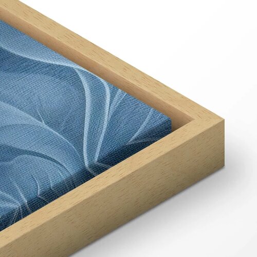  Slika - Abstract Ornaments Dark Blue Victorian Leaves 120x80 U prirodnom drvenom okviru Cene