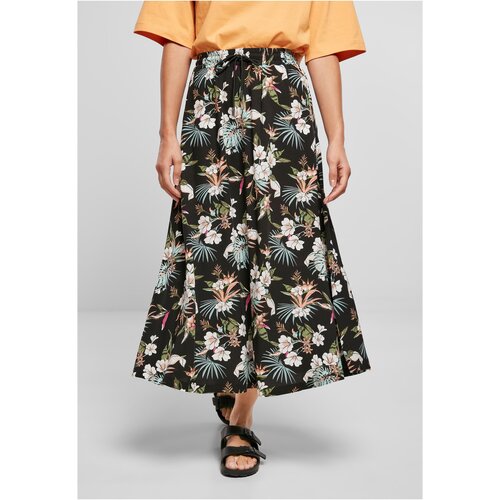 UC Ladies Women&amp;#039;s viscose midi skirt black tropical Slike